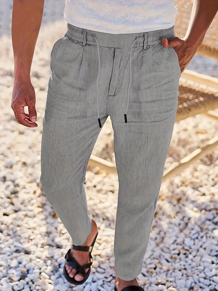 Quentin | Pantalons larges en lin avec cordon