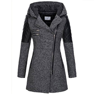 Beaumont Nice | Manteau à capuche zip asymétrique pour femmes