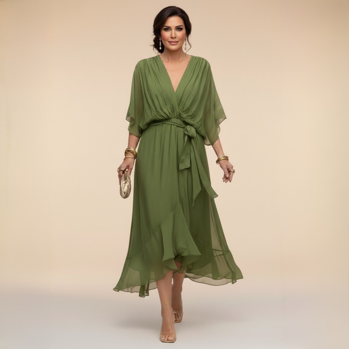 Marta™ | Robe en mousseline avec encolure en V
