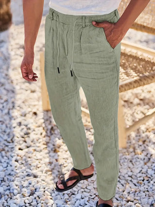 Quentin | Pantalons larges en lin avec cordon