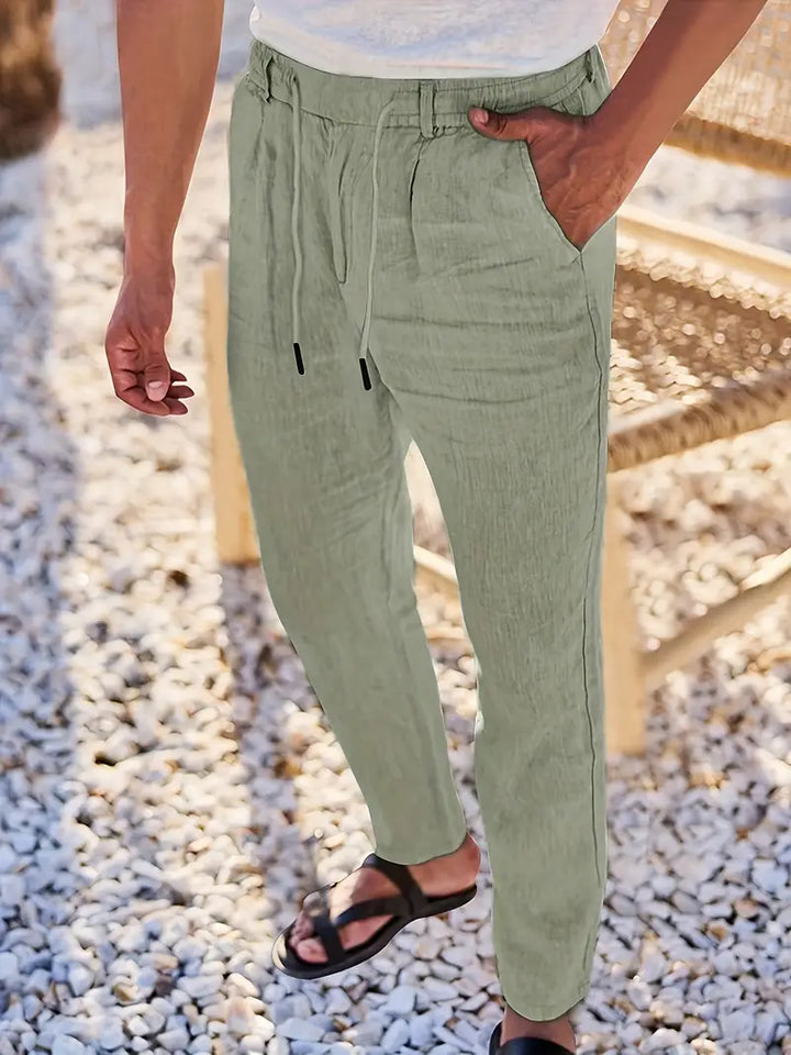 Quentin | Pantalons larges en lin avec cordon