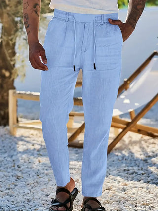 Quentin | Pantalons larges en lin avec cordon