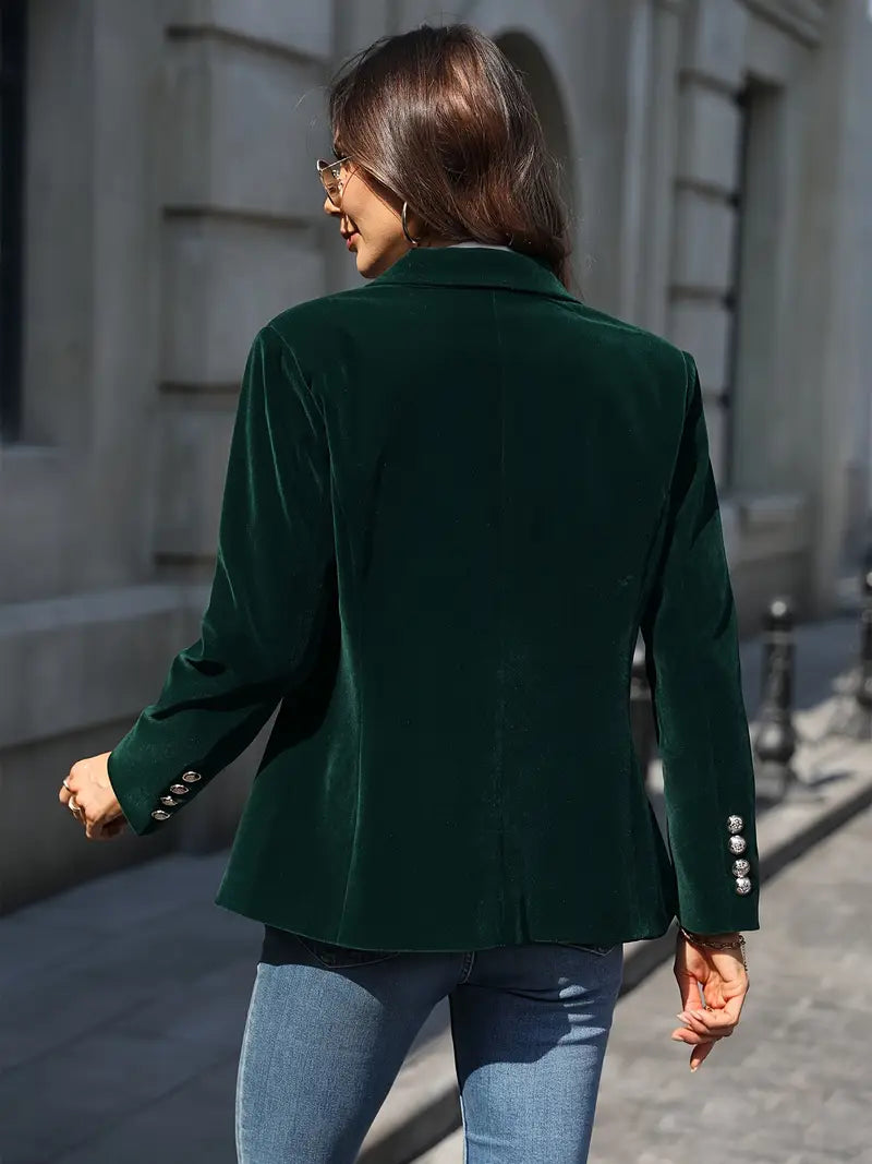 Suzanne | Blazer en ajusté avec boutons dorés pour femmes