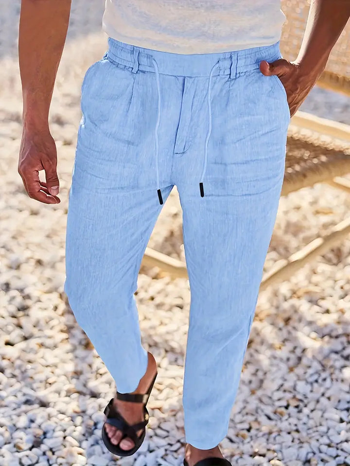 Quentin | Pantalons larges en lin avec cordon