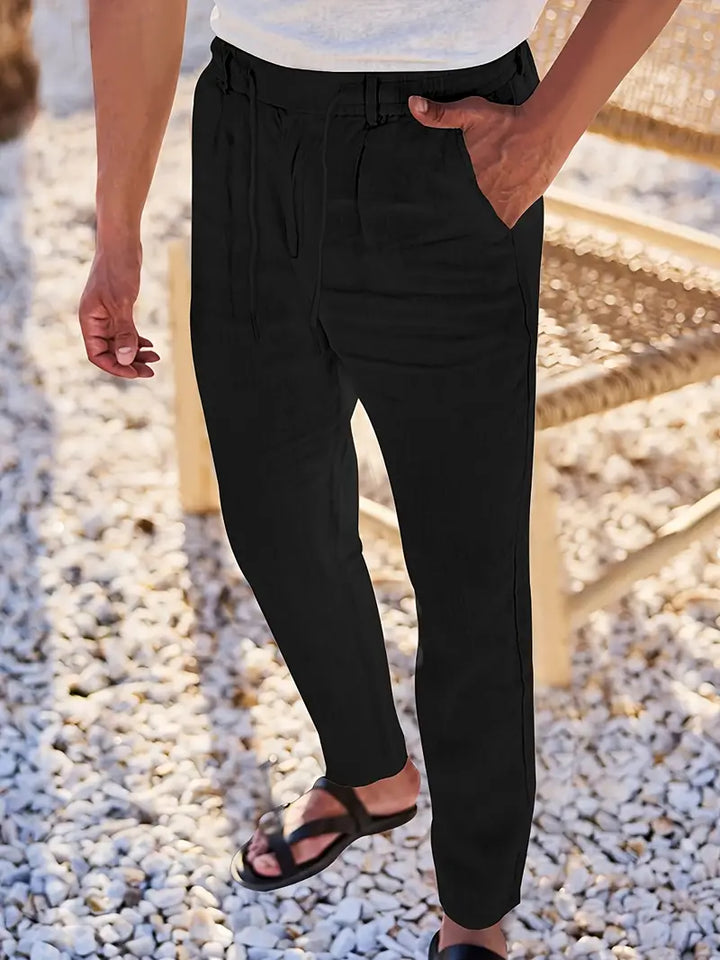 Nichols | Pantalon ample en lin à cordon de serrage