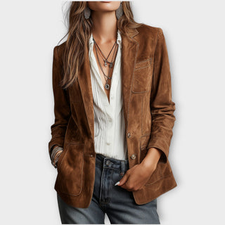 Beaumont Nice | Blazer en daim à boutons pour femmes