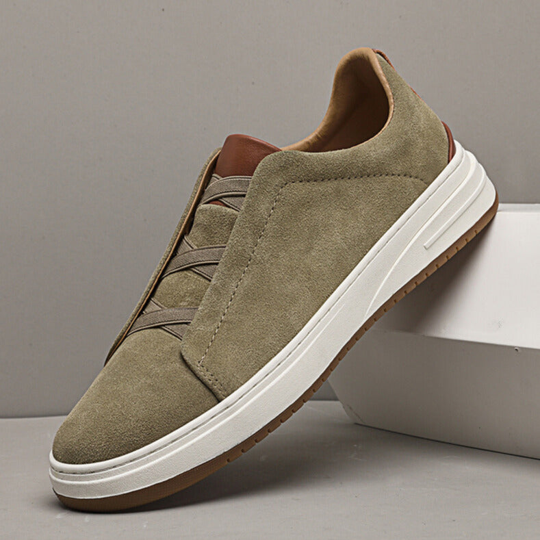 Chaussures sans lacets en daim pour homme