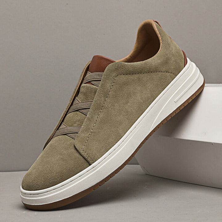 Chaussures sans lacets en daim pour homme