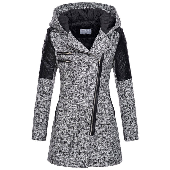 Beaumont Nice | Manteau à capuche zip asymétrique pour femmes