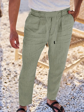 Quentin | Pantalons larges en lin avec cordon