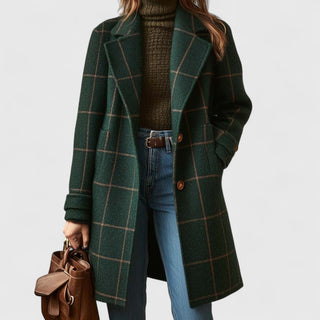 Noëlle | Manteau à carreaux à coupe droite pour femmes