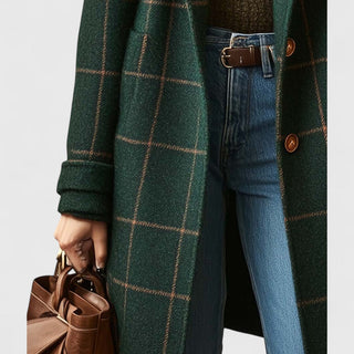 Noëlle | Manteau à carreaux à coupe droite pour femmes