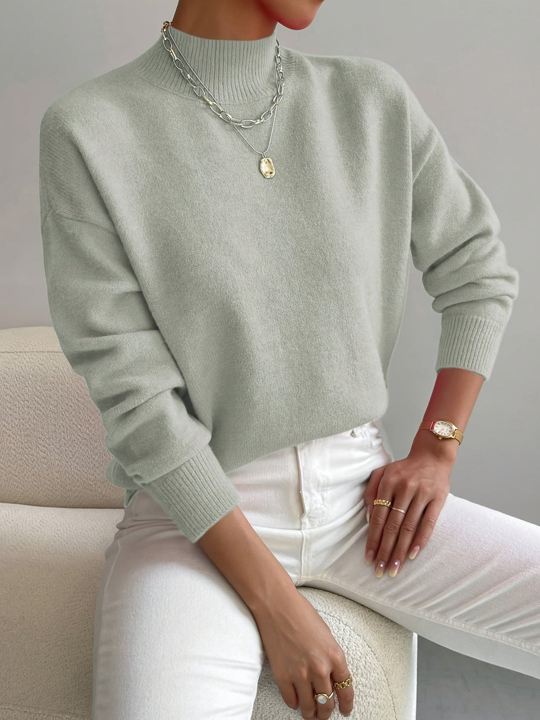 Rosine | Pull chic en cachemire à col montant