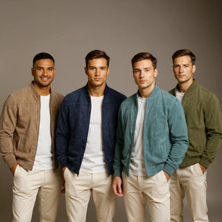 Veste bomber en cuir suede homme
