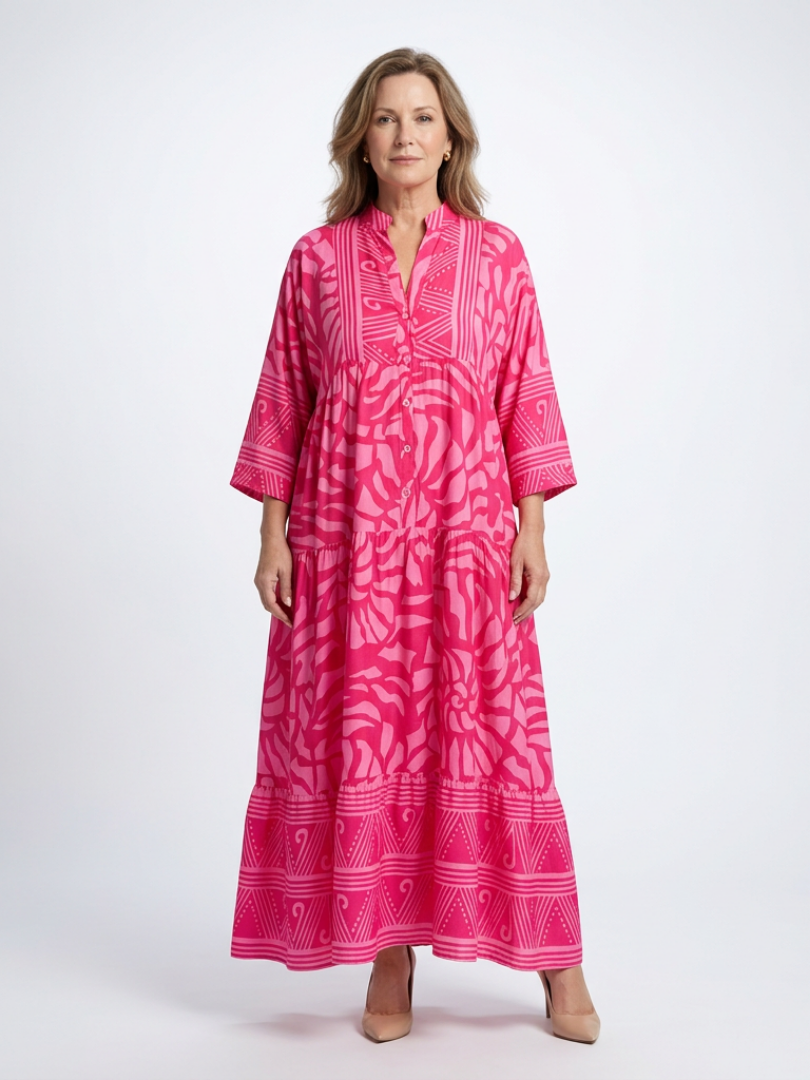 Agathe | Robe midi à boutons Marielle