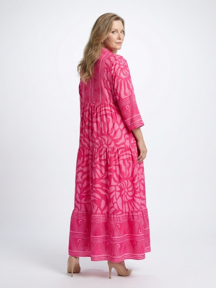 Agathe | Robe midi à boutons Marielle