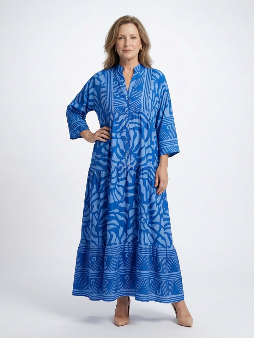 Agathe | Robe midi à boutons Marielle