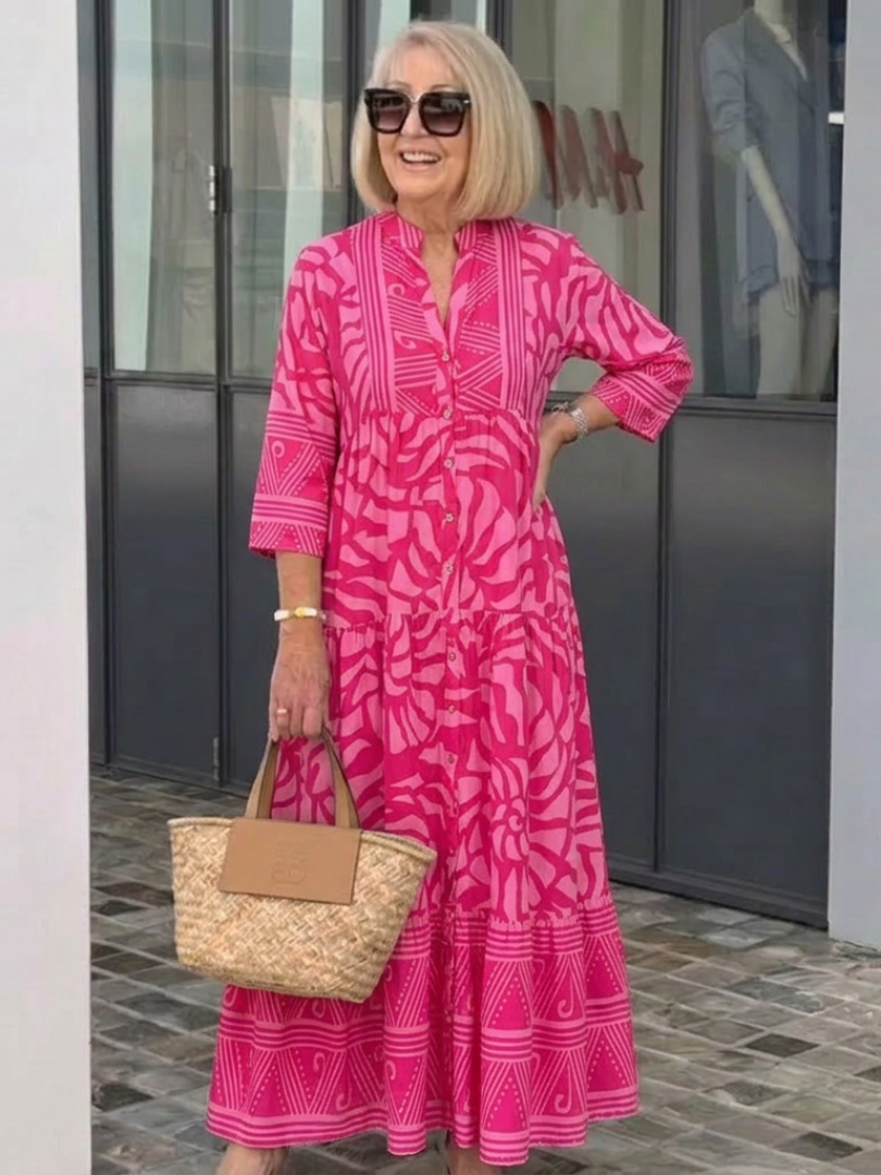 Agathe | Robe midi à boutons Marielle