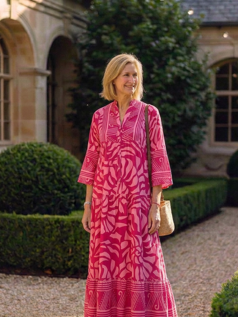 Agathe | Robe midi à boutons Marielle