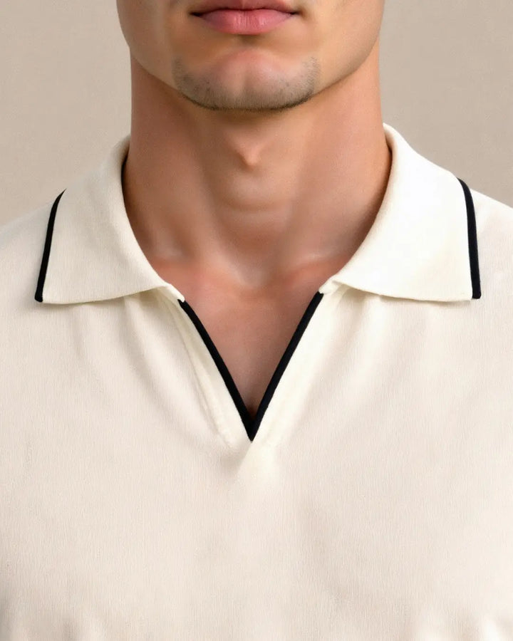 Polo sur mesure en piqué avec détails contrastants
