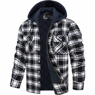 Veste à carreaux avec capuche