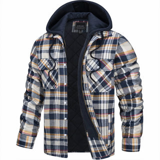 Veste à carreaux avec capuche