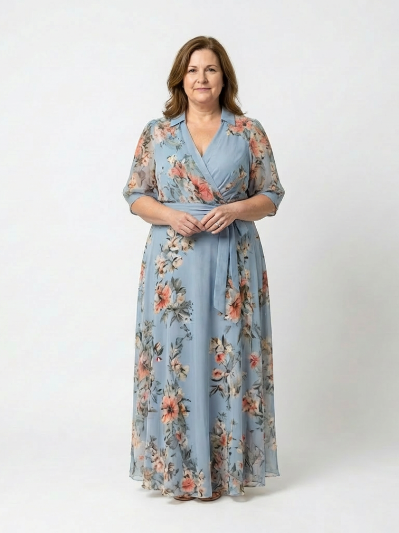 Romane | Robe maxi à enveloppe Elowen
