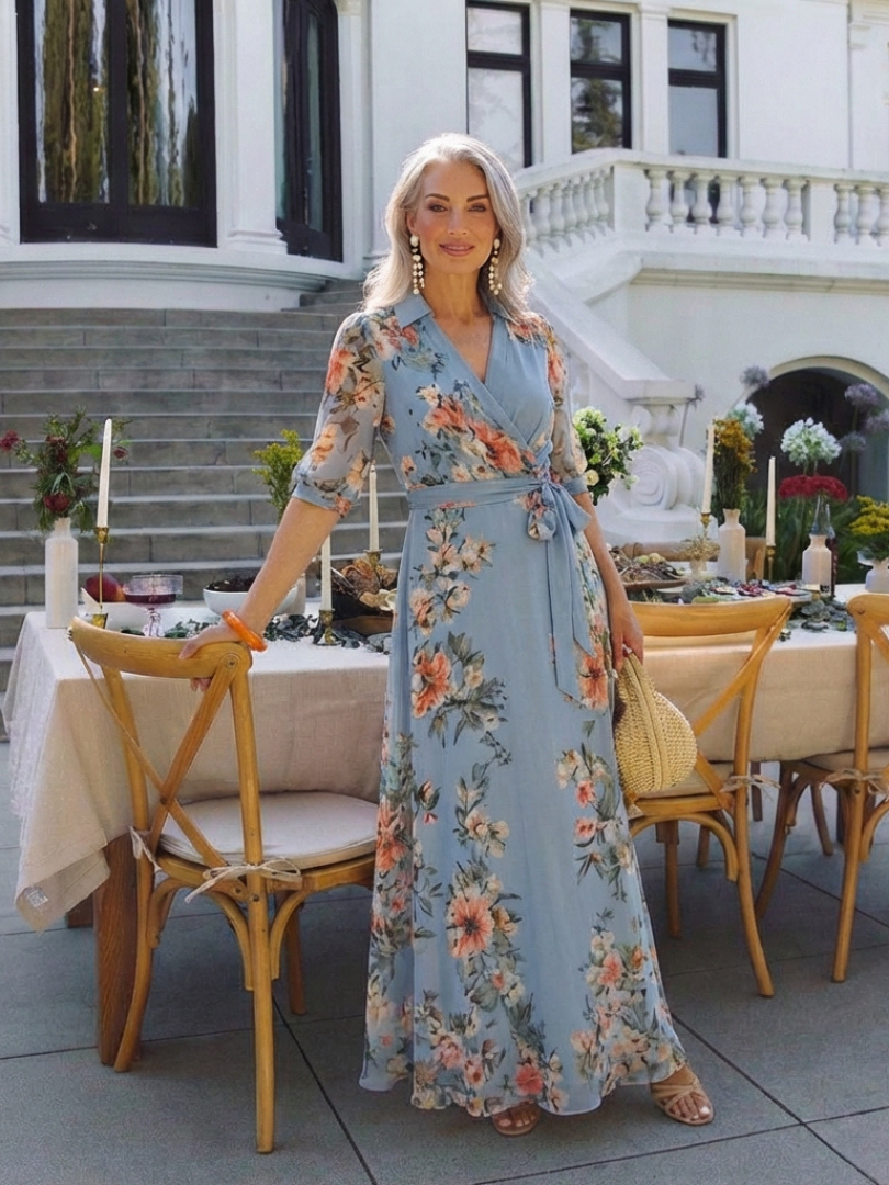 Romane | Robe maxi à enveloppe Elowen