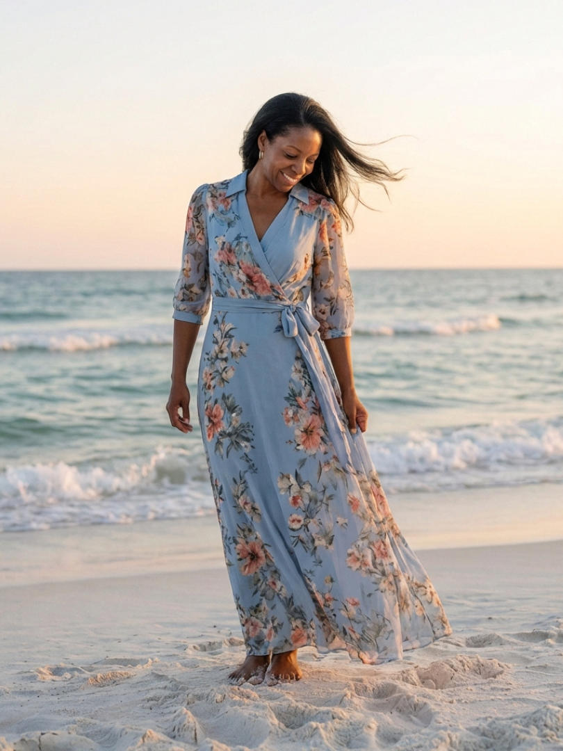 Romane | Robe maxi à enveloppe Elowen